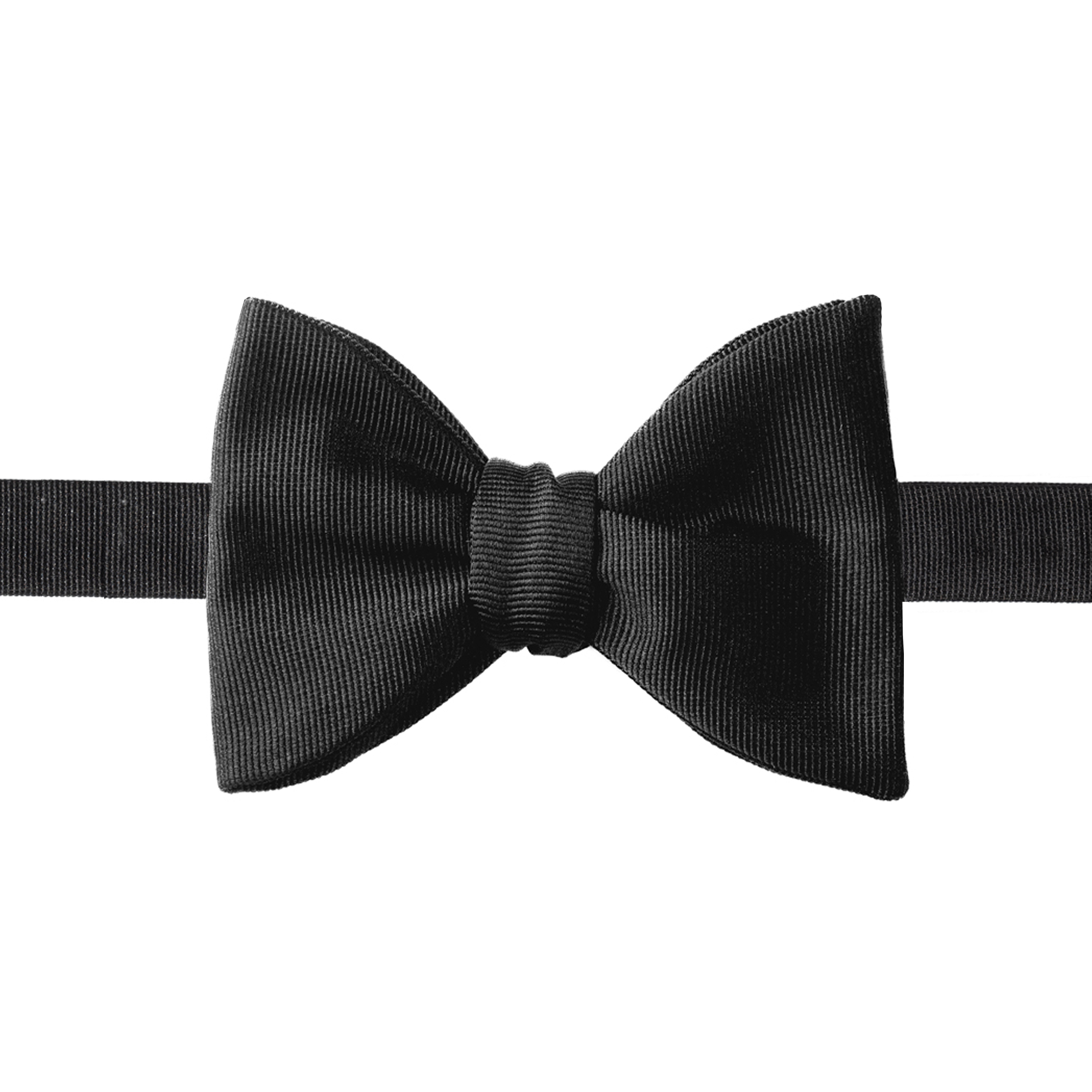 Medium Classic Black Silk Grosgrain Bow Tie La Bowtique