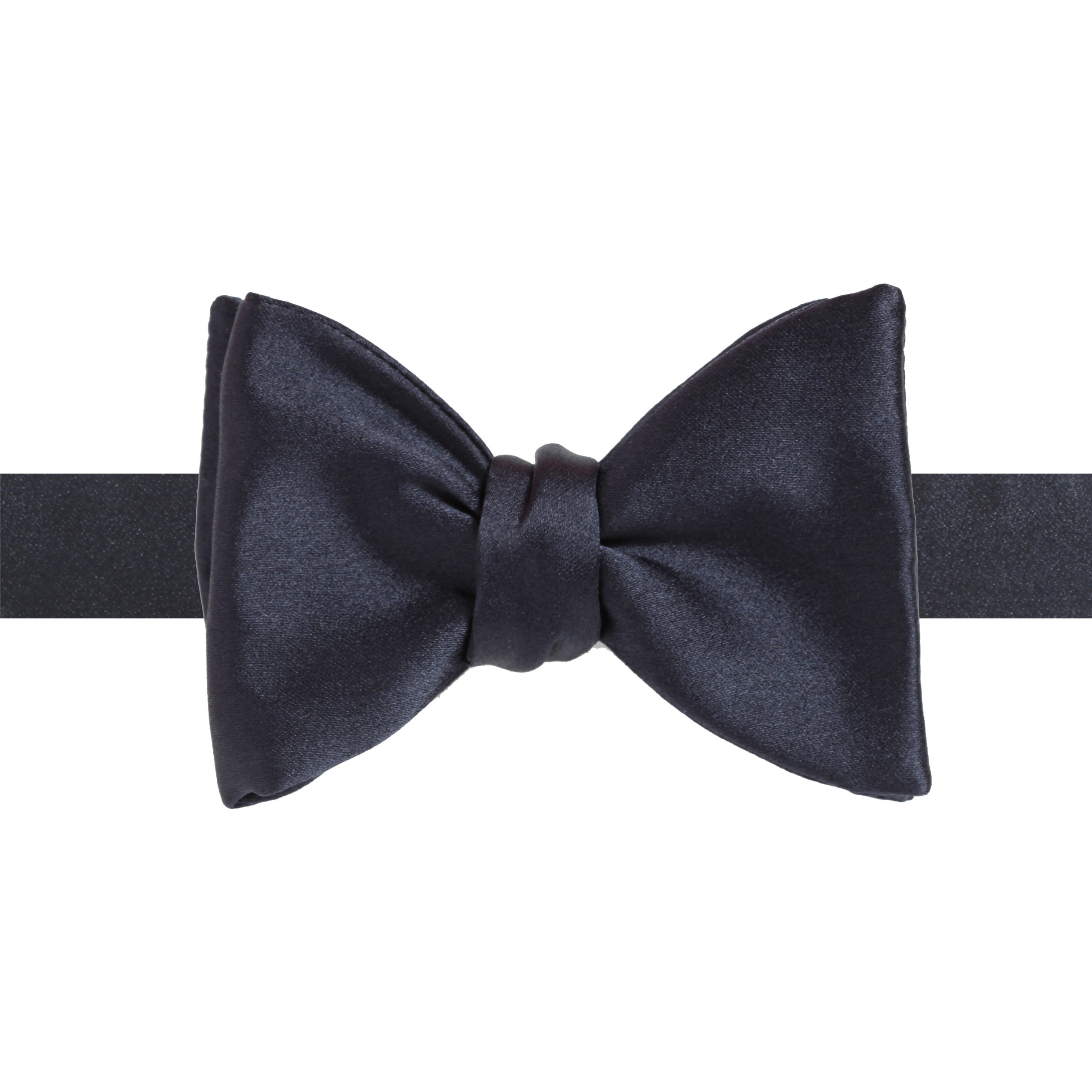 Medium Classic - Midnight Blue Silk Satin Bow Tie