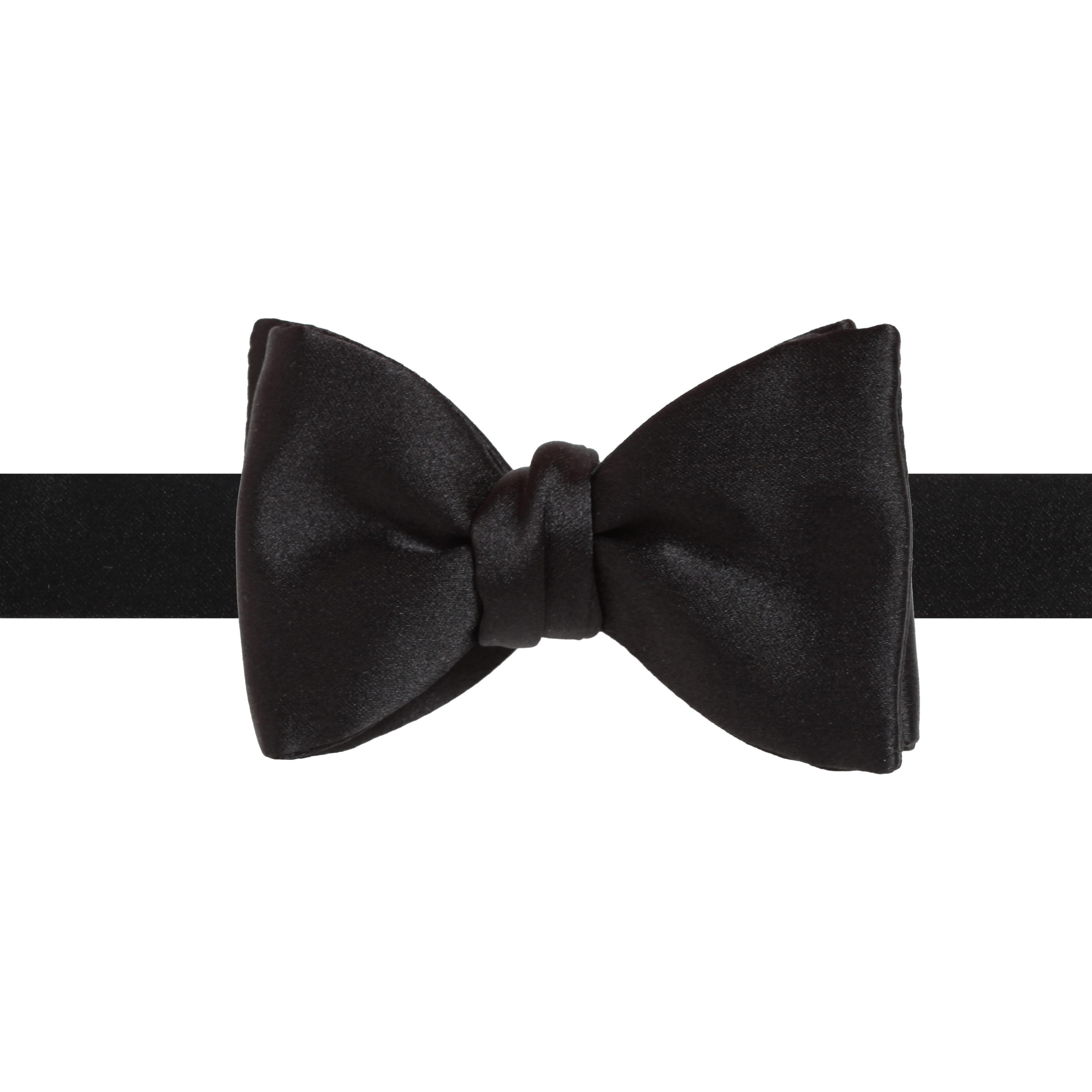 Black Silk Satin Small Classic Bow Tie