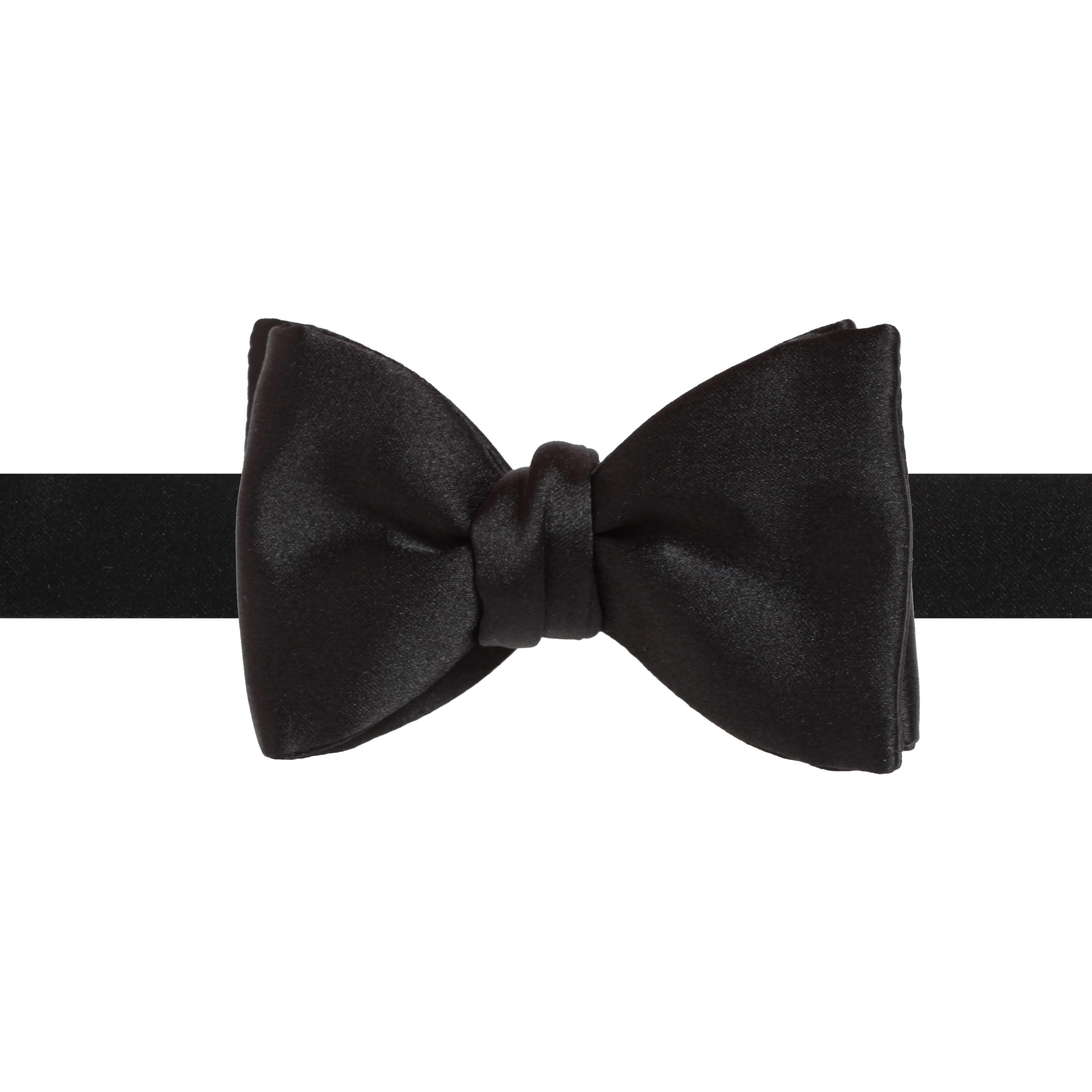 Small Black Silk Satin Classic Bow Tie