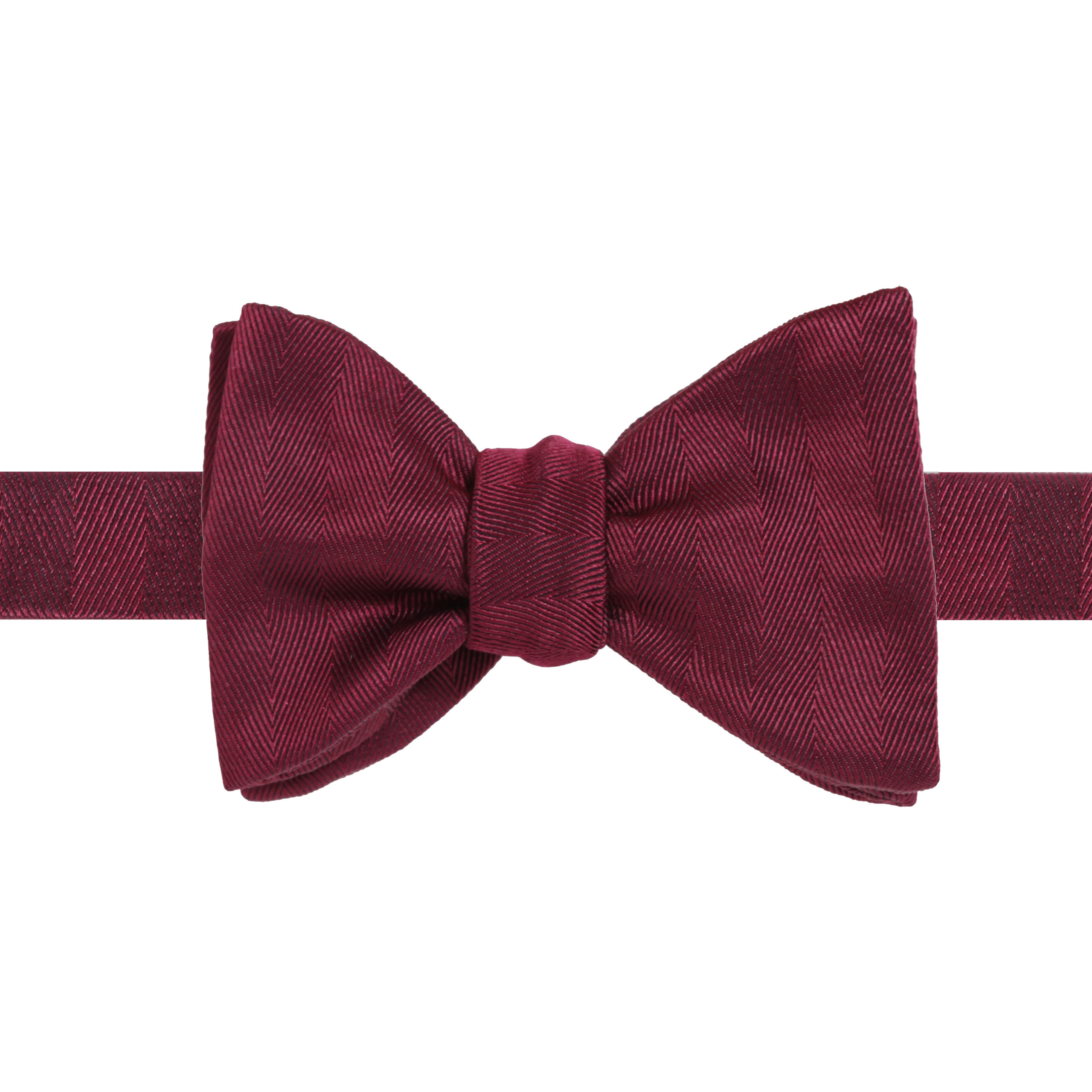 Burgundy Herringbone Medium Classic Bow Tie