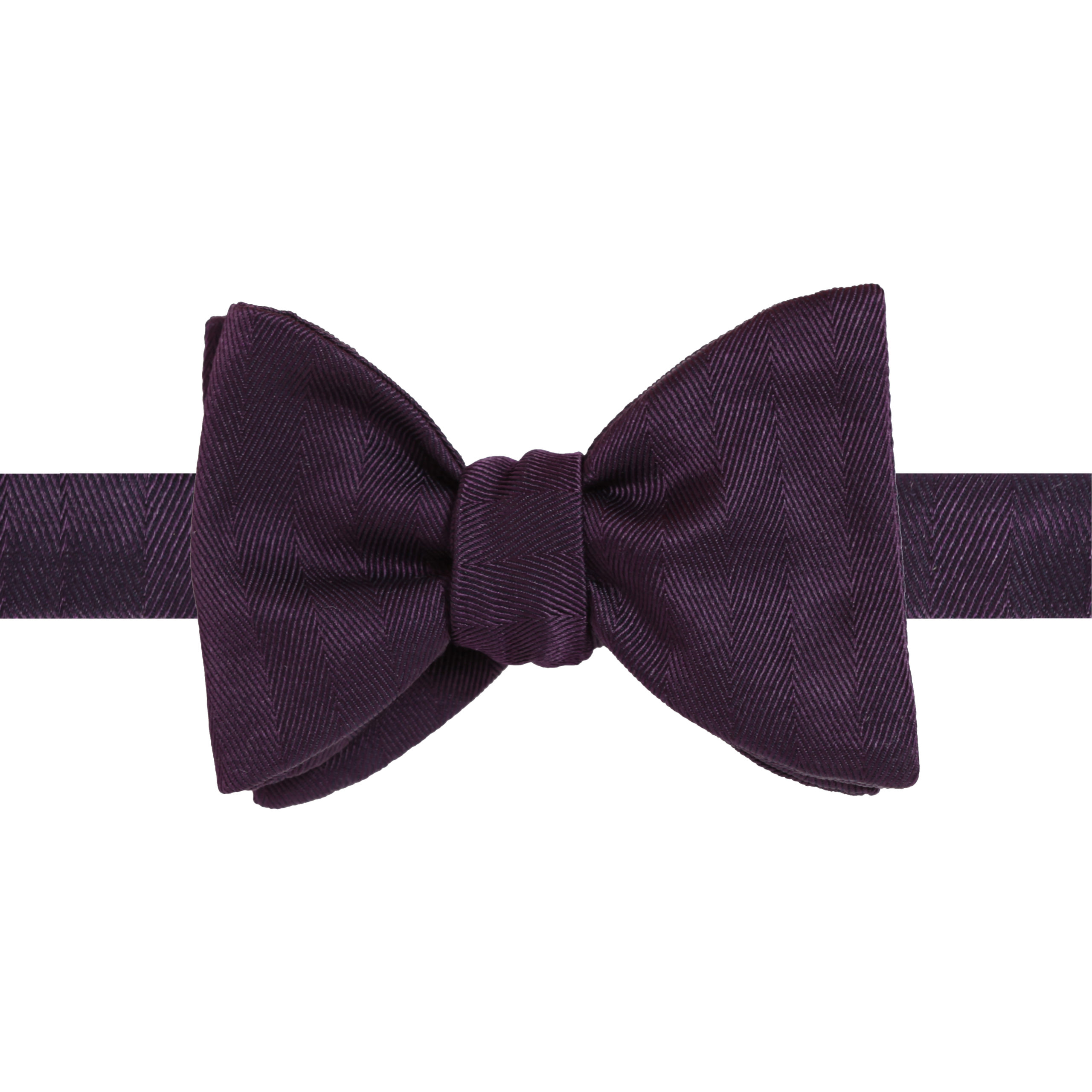 Purple Herringbone Medium Classic Bow Tie