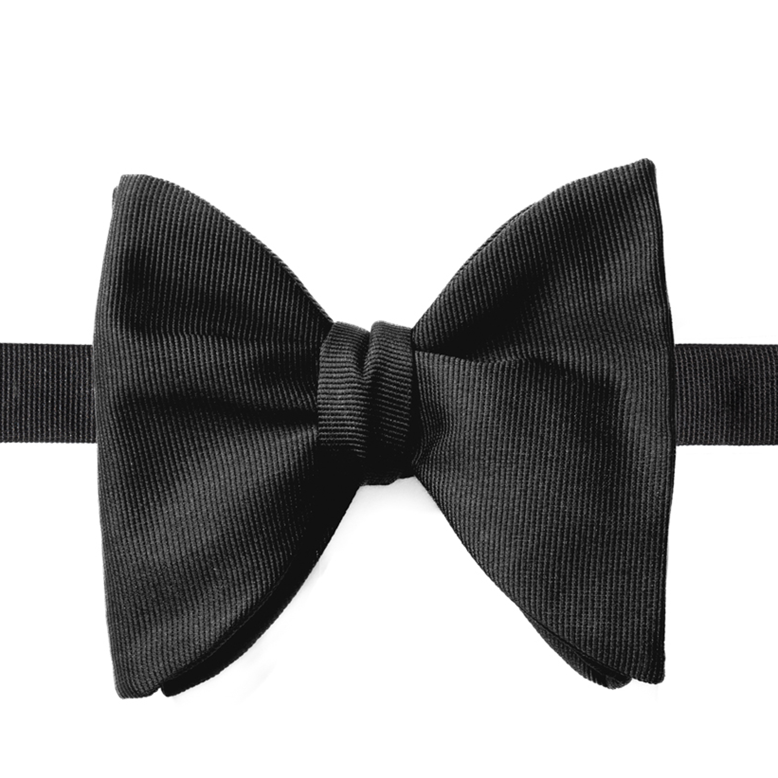 Black silk Grosgrain Oversized Large Dropped Bow Tie la Bowtique