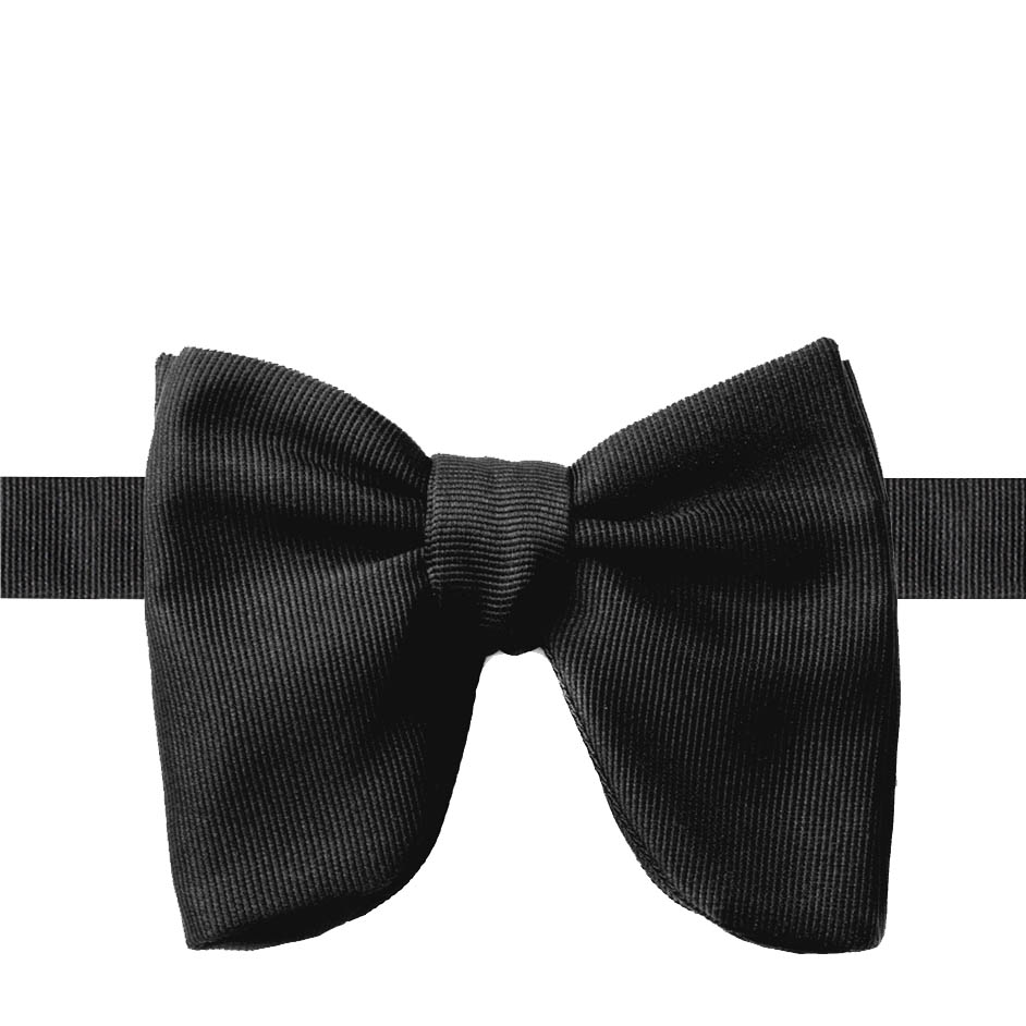 Black Silk Grosgrain Laurent Bow Tie