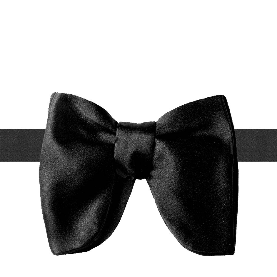 Black Silk Satin Laurent Bow Tie