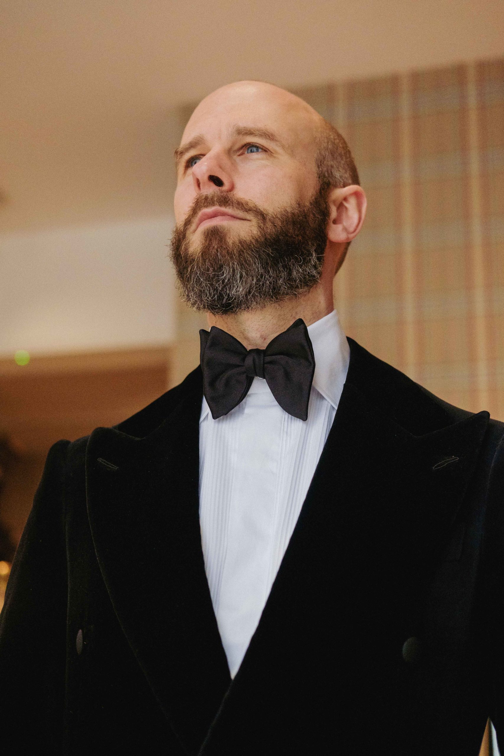 Simon Crompton wearing the Medium Dropped Bow Tie